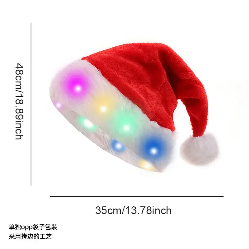 Plush Luminous LED Santa Hat 110g - Image 2