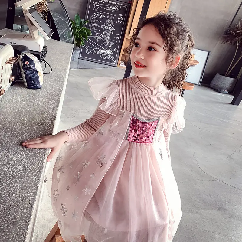 Frozen Aisha Princess Dress for Girls Light Blue Knitted - Image 7