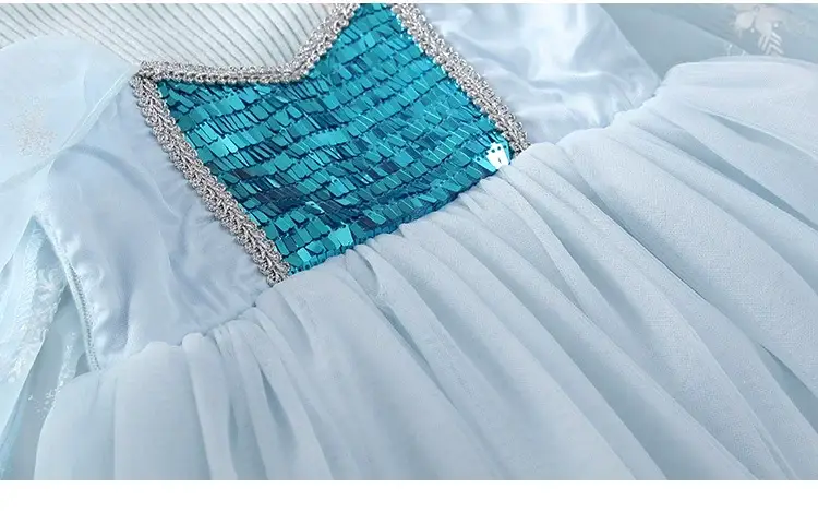 Frozen Aisha Princess Dress for Girls Light Blue Knitted — feature 18