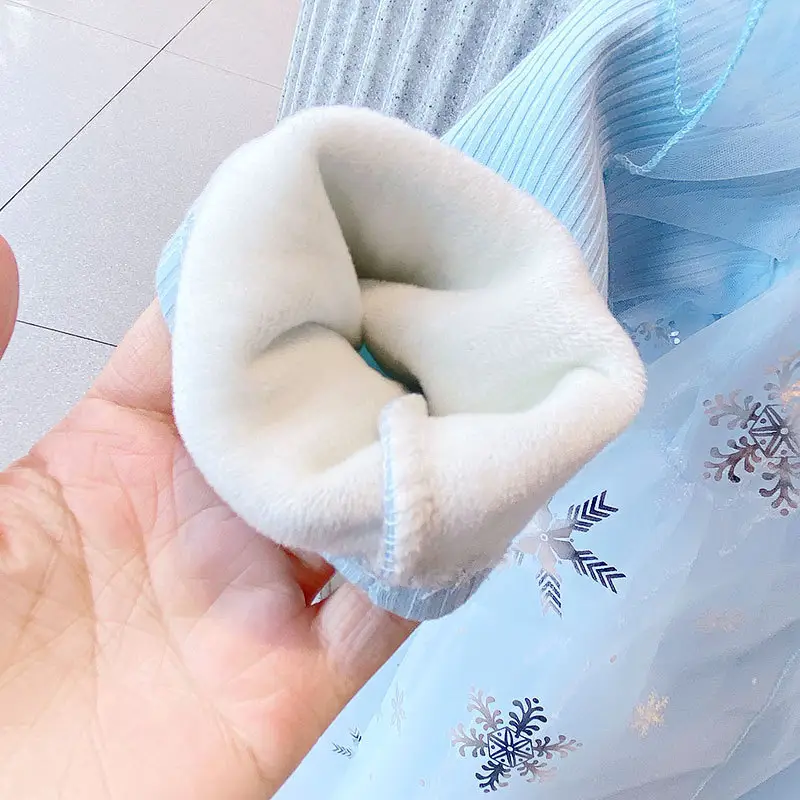 Frozen Aisha Princess Dress for Girls Light Blue Knitted - Image 4