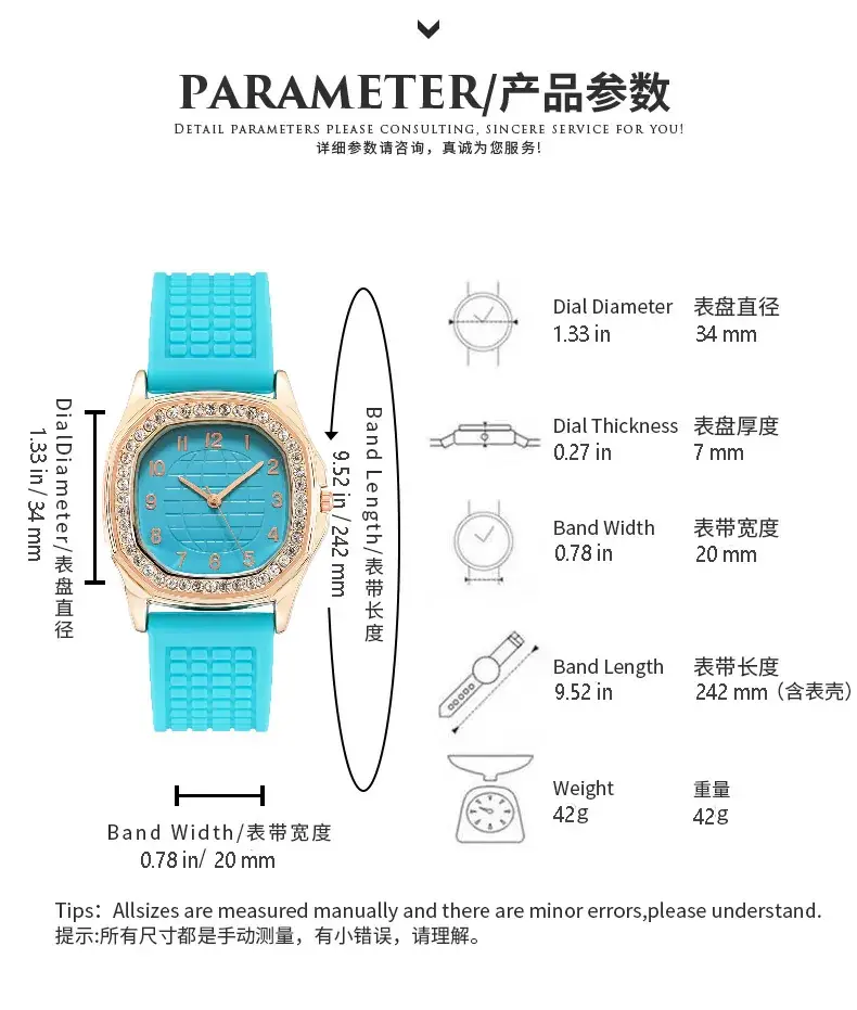Women's Pink Rhinestone Square Quartz Watch - Image 10