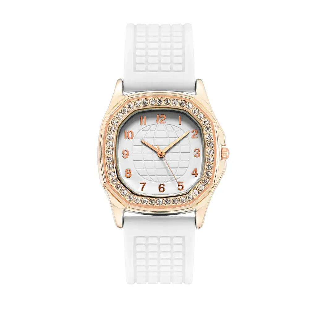 Women's Pink Rhinestone Square Quartz Watch - Image 2