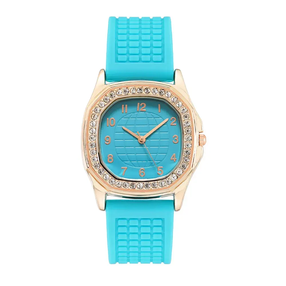 Women's Pink Rhinestone Square Quartz Watch - Image 5