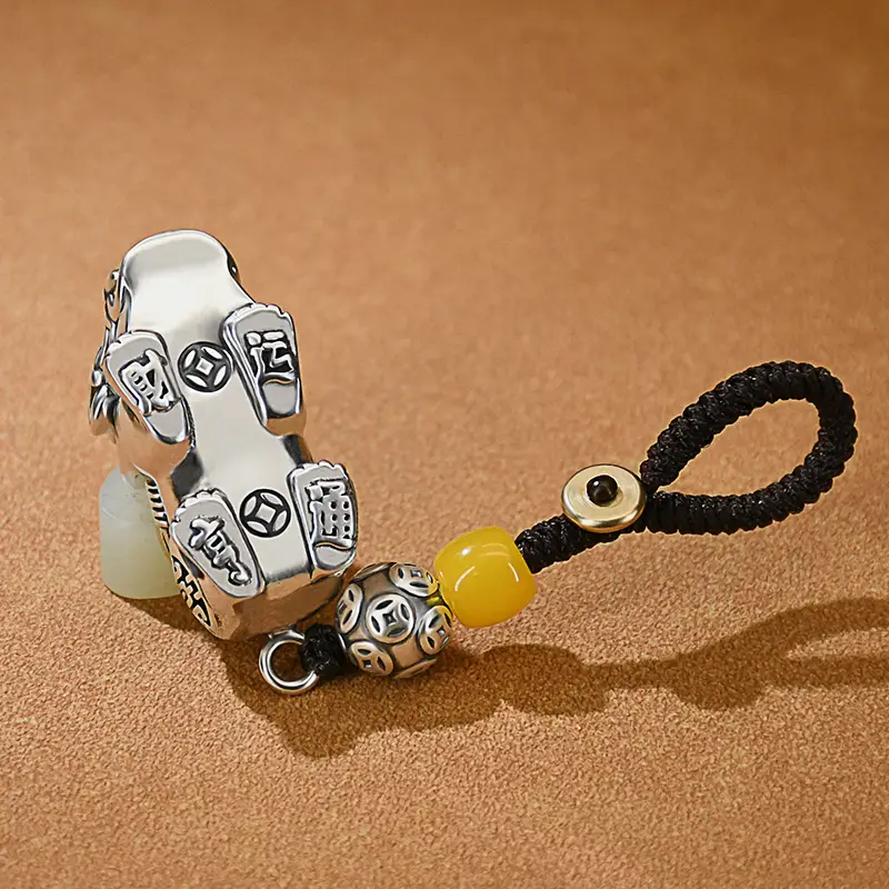 99 Sterling Silver Pixiu Keychain Men's Car Pendant - Image 3