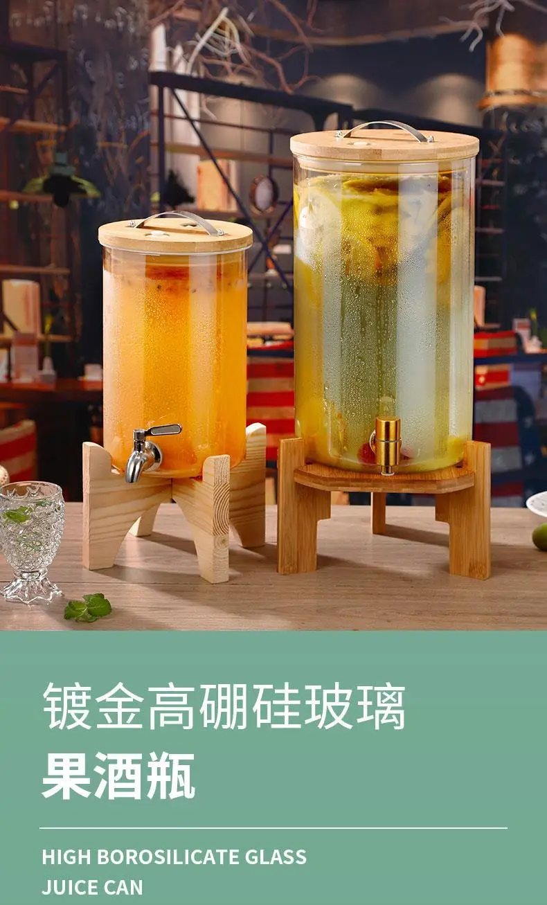 Green Plum Wine Glass Bottle with Tap Spout — feature 1