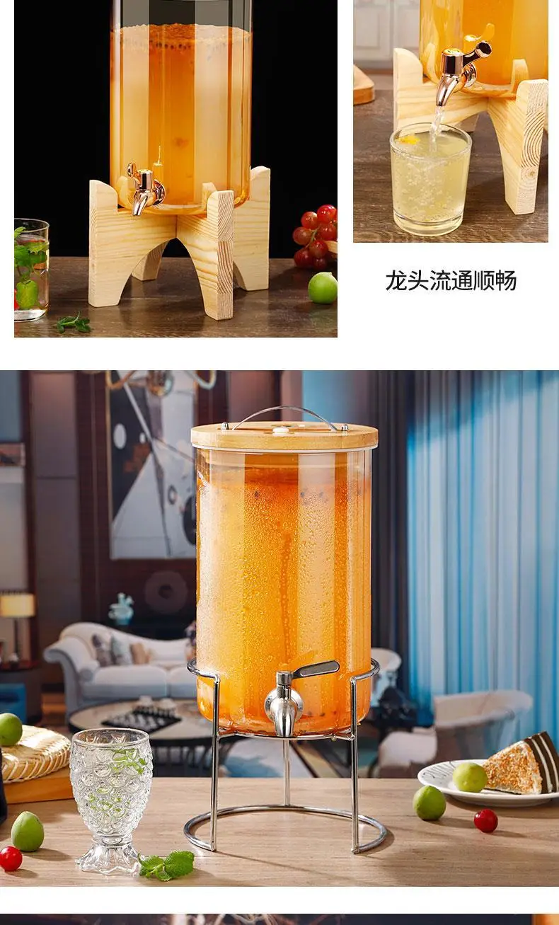 Green Plum Wine Glass Bottle with Tap Spout — feature 16