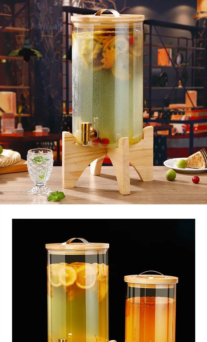 Green Plum Wine Glass Bottle with Tap Spout — feature 17