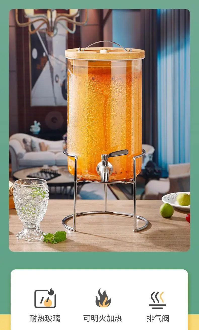 Green Plum Wine Glass Bottle with Tap Spout — feature 2