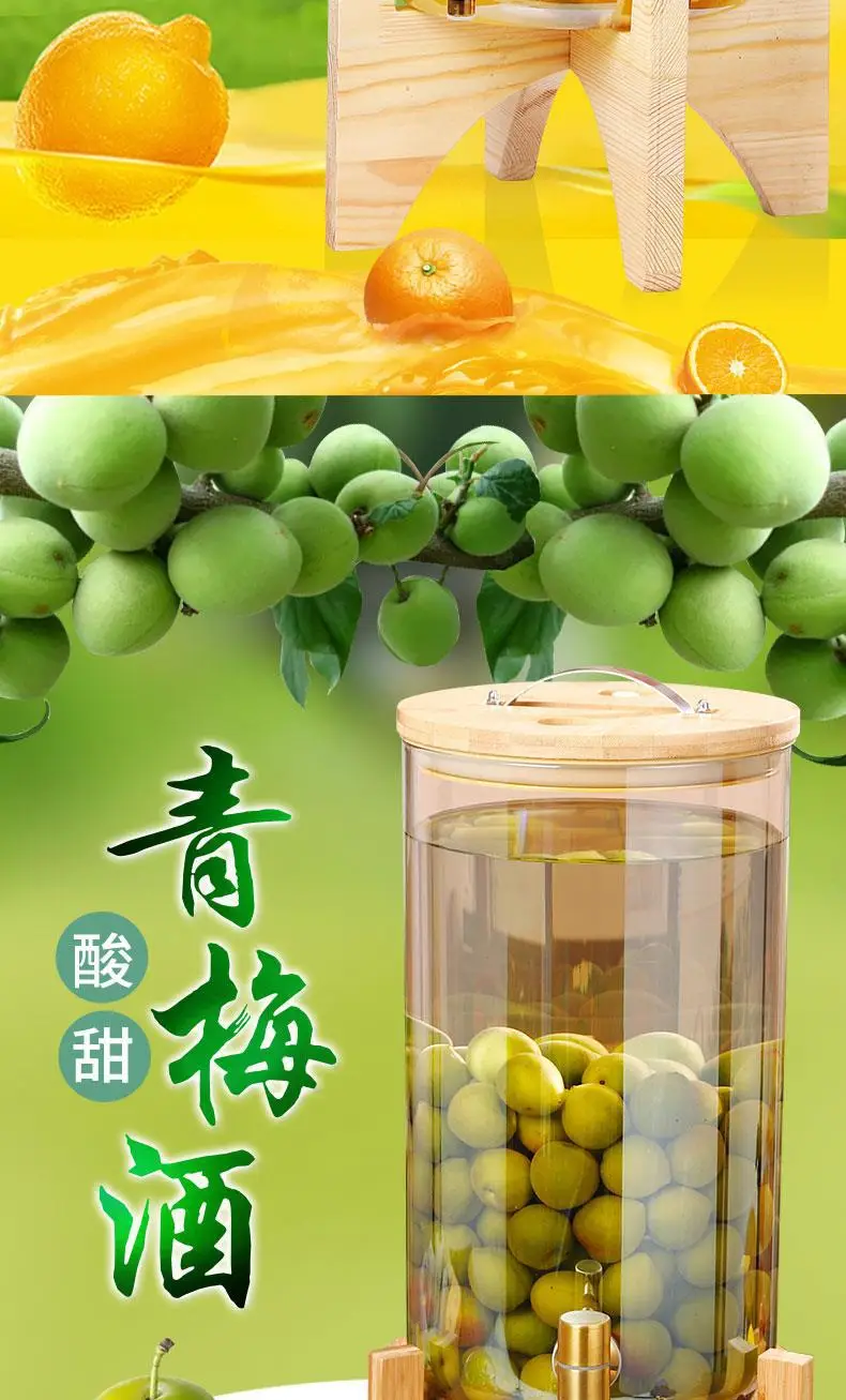 Green Plum Wine Glass Bottle with Tap Spout — feature 4