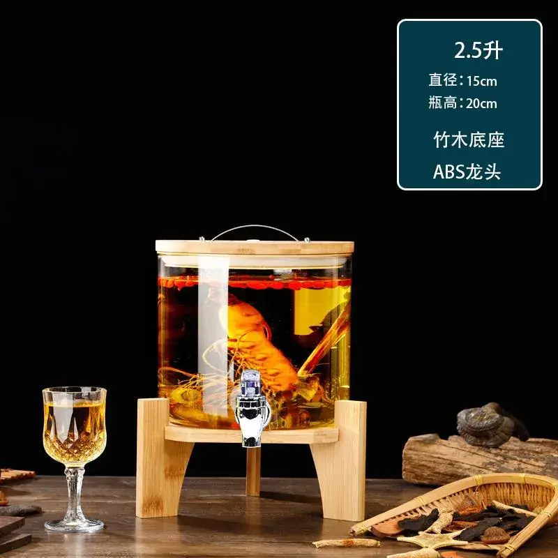 Green Plum Wine Glass Bottle with Tap Spout - Image 3