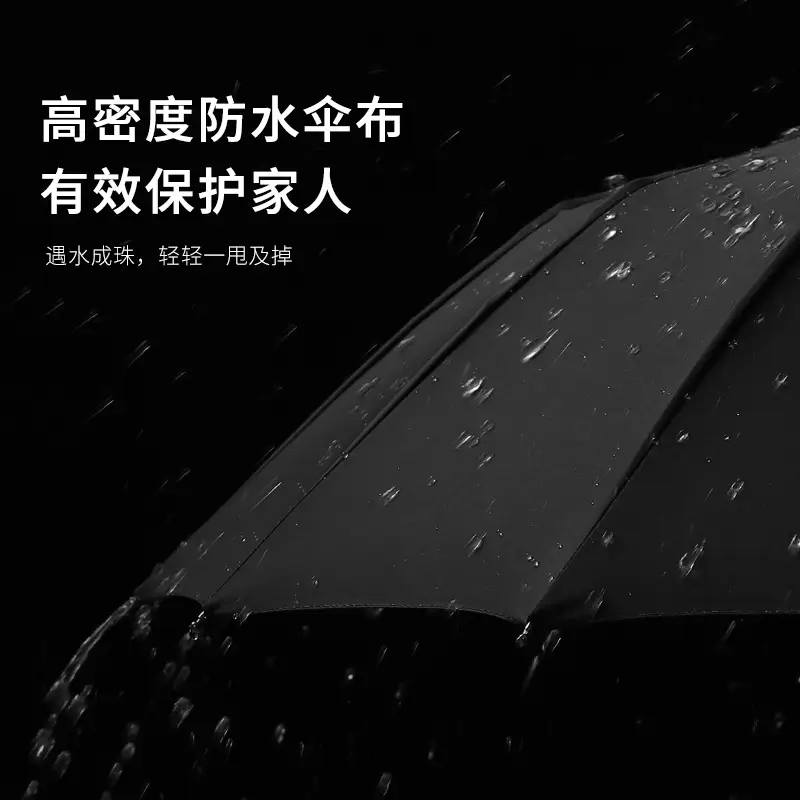 16-Bone Wooden Handle Umbrella Green Dual Use - Image 17