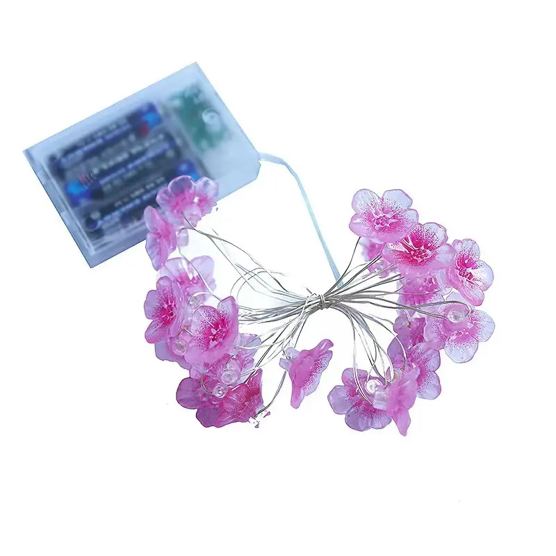 Copper String Lights Pink Cherry Blossom LED Decor - Image 11