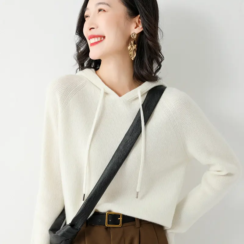 Women's Black Hooded Sweatshirt Coat 2024 Winter Outerwear - Image 10