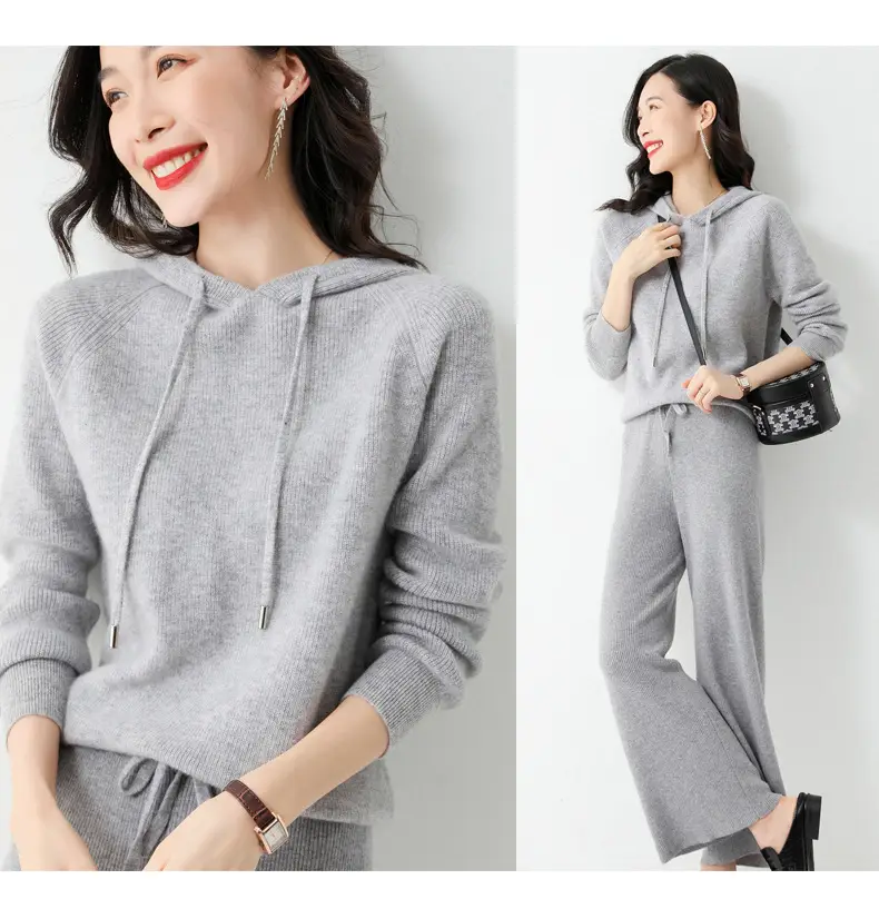 Women's Black Hooded Sweatshirt Coat 2024 Winter Outerwear — feature 10