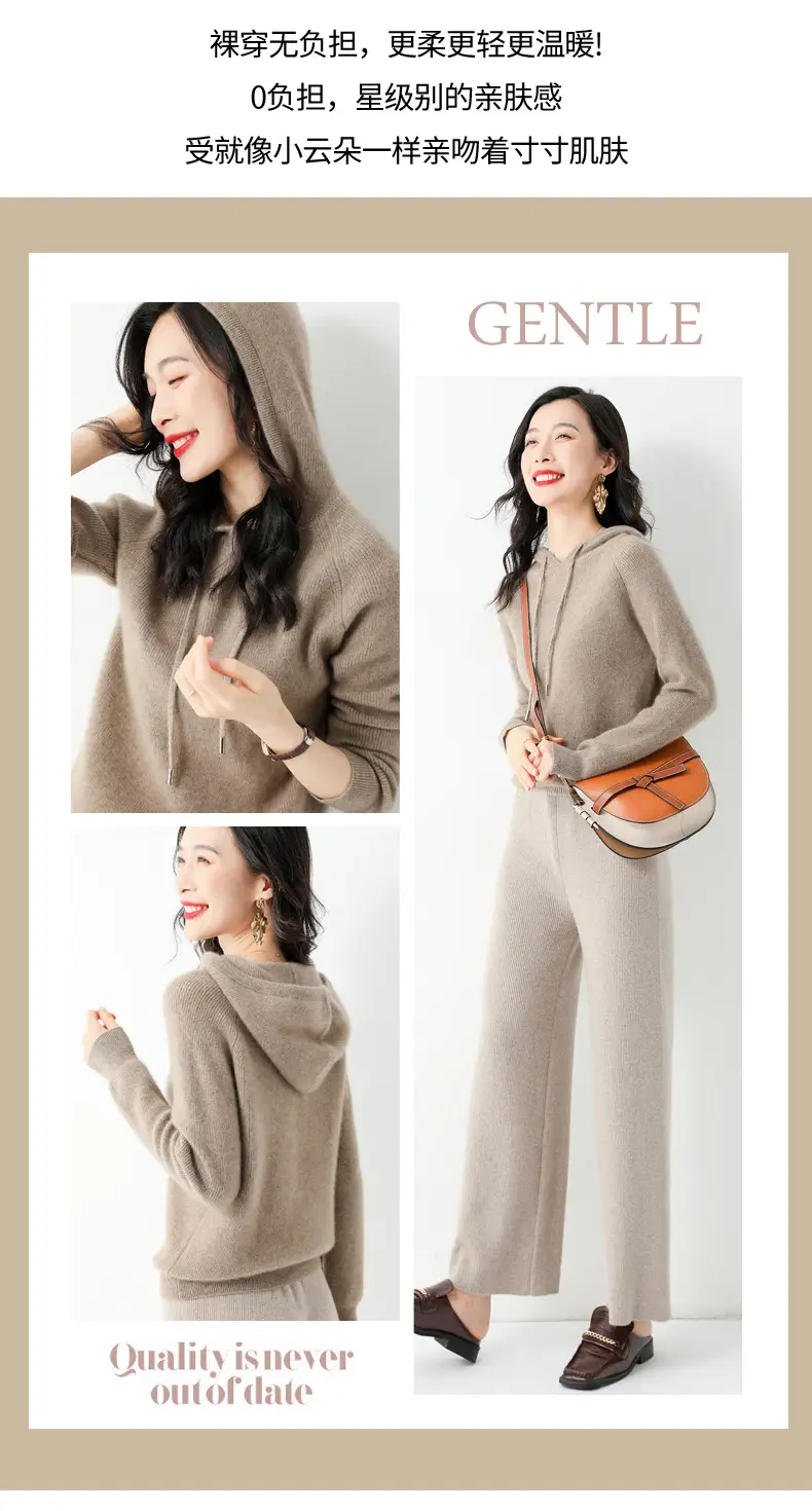 Women's Black Hooded Sweatshirt Coat 2024 Winter Outerwear — feature 13