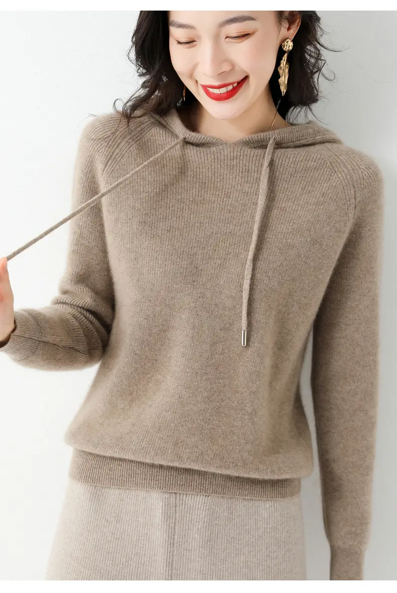 Women's Black Hooded Sweatshirt Coat 2024 Winter Outerwear — feature 19