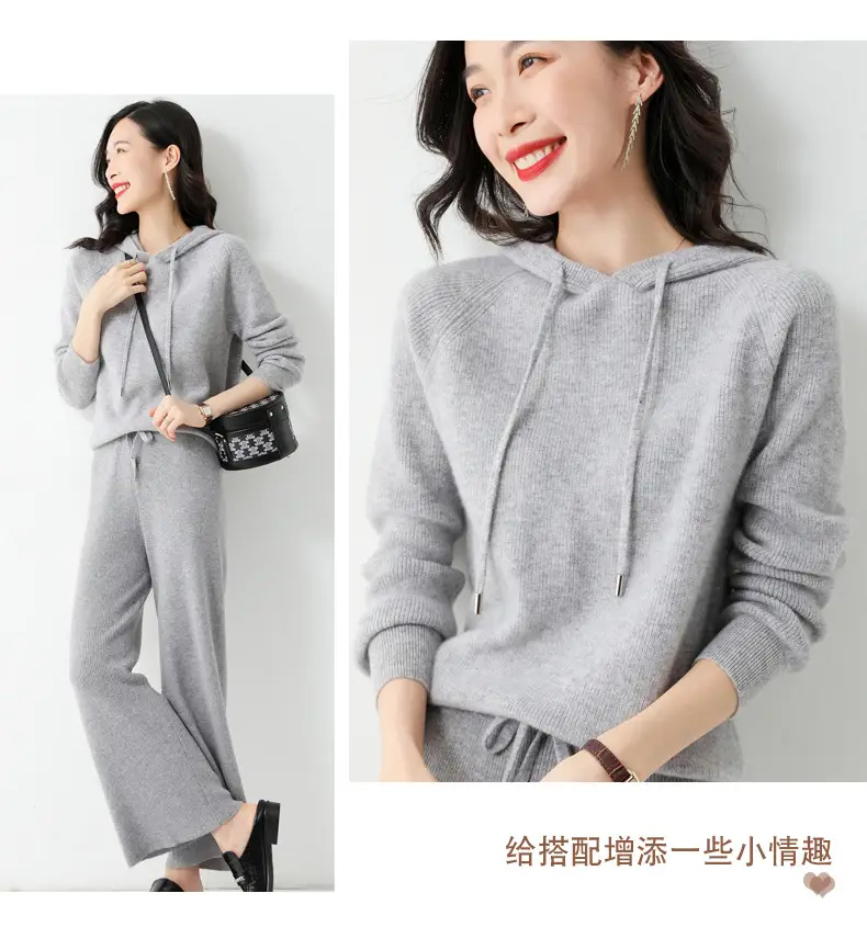 Women's Black Hooded Sweatshirt Coat 2024 Winter Outerwear — feature 22