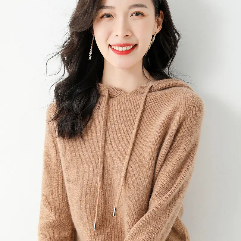 Women's Black Hooded Sweatshirt Coat 2024 Winter Outerwear - Image 6