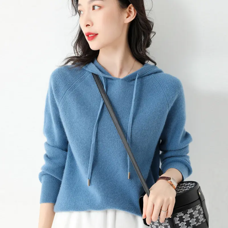 Women's Black Hooded Sweatshirt Coat 2024 Winter Outerwear - Image 7