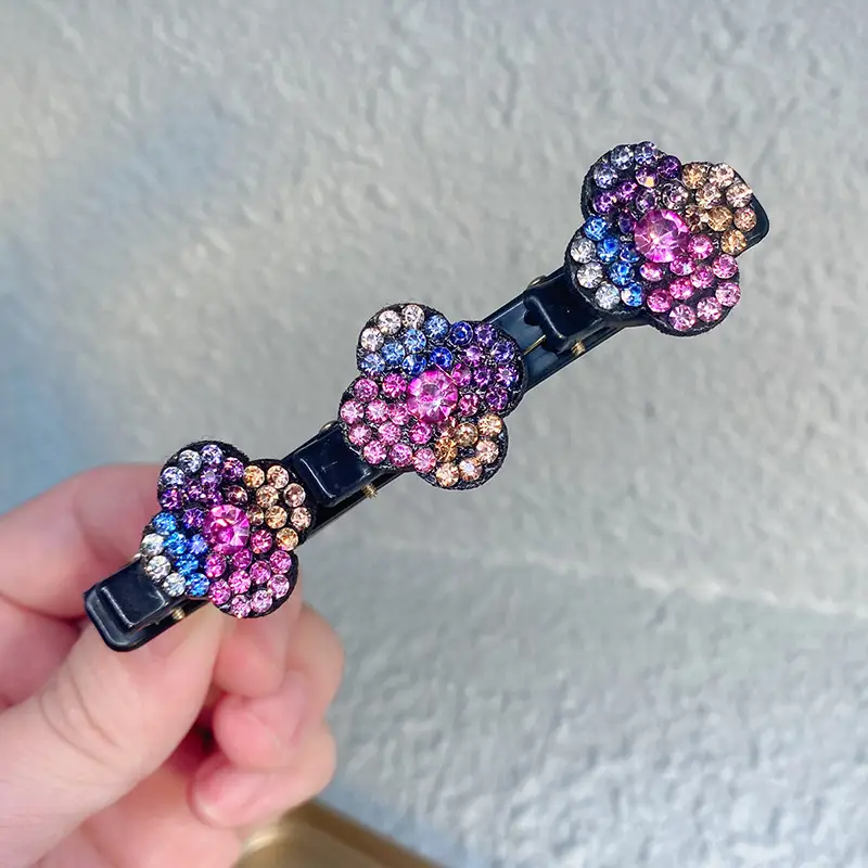 Women Hair Pins with Crystal Flower Design - Image 3