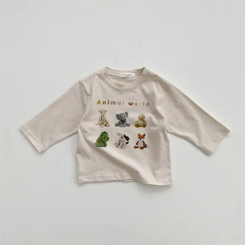 Kids Long Sleeve T-Shirt Cartoon Print White - Image 2