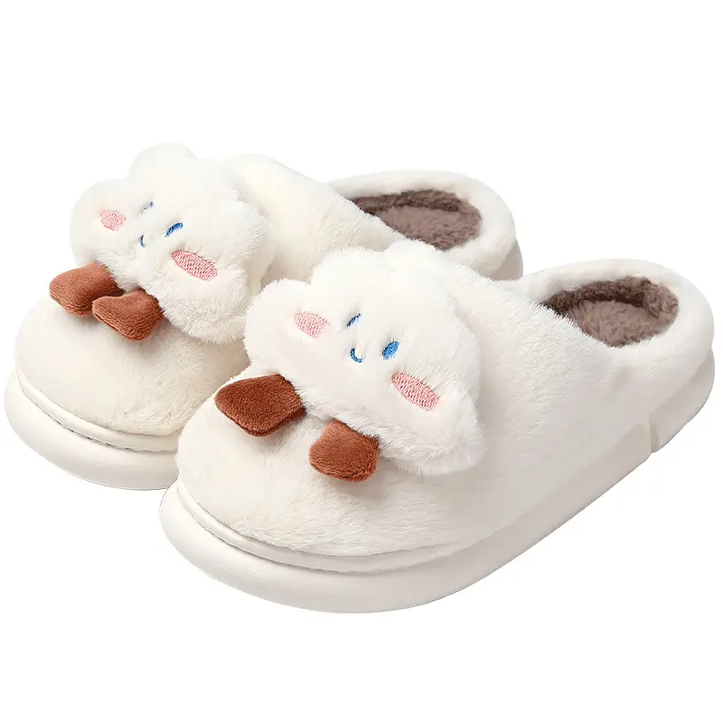 Cute Home Leisure Cloud Cotton Slippers for Women Winter Plush Warm Thick Sole Men's Indoor Home Men's Winter Wholesale - Image 9