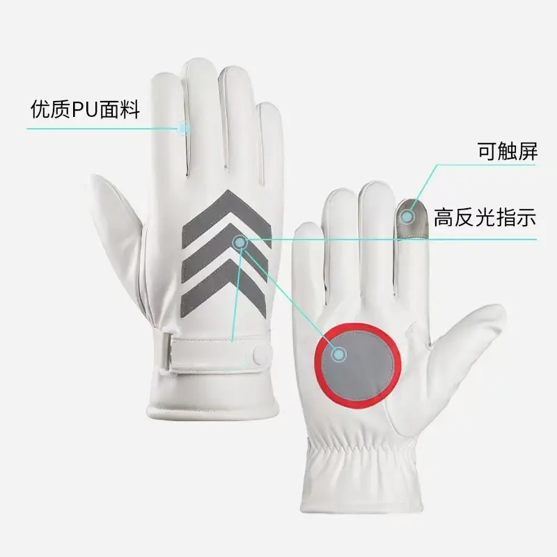 Warm Winter Cycling Gloves Men Women Black Flame Thickened - Image 9