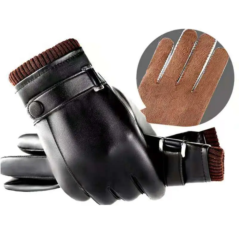 Warm Winter Cycling Gloves Men Women Black Flame Thickened - Image 10