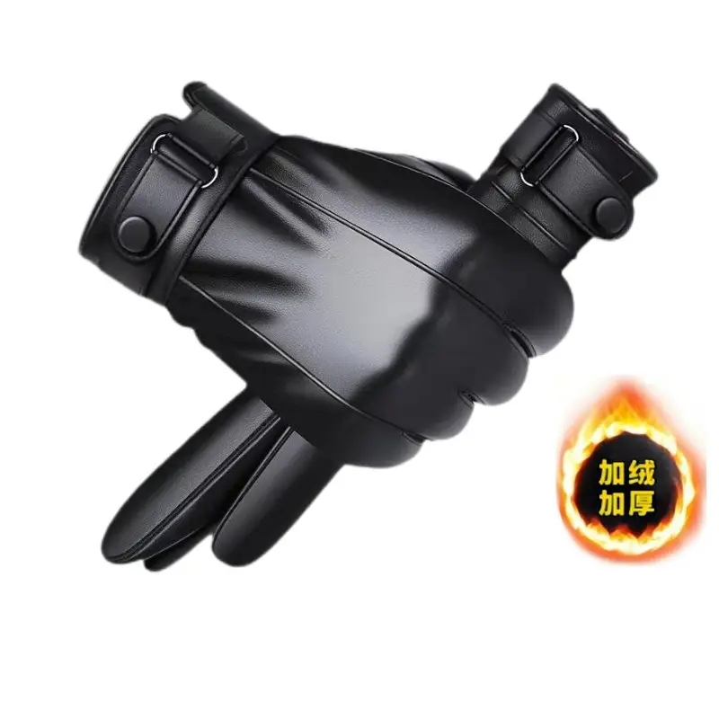 Warm Winter Cycling Gloves Men Women Black Flame Thickened - Image 4