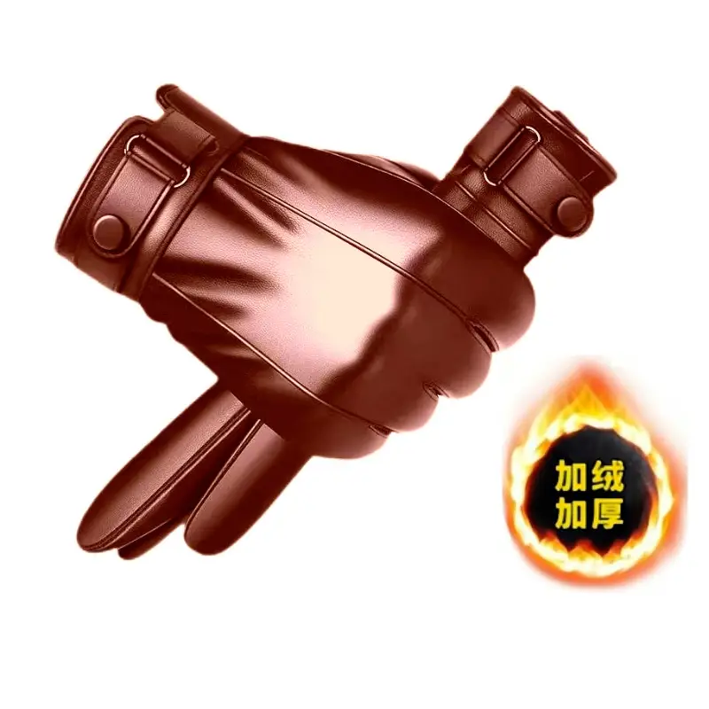 Warm Winter Cycling Gloves Men Women Black Flame Thickened - Image 5