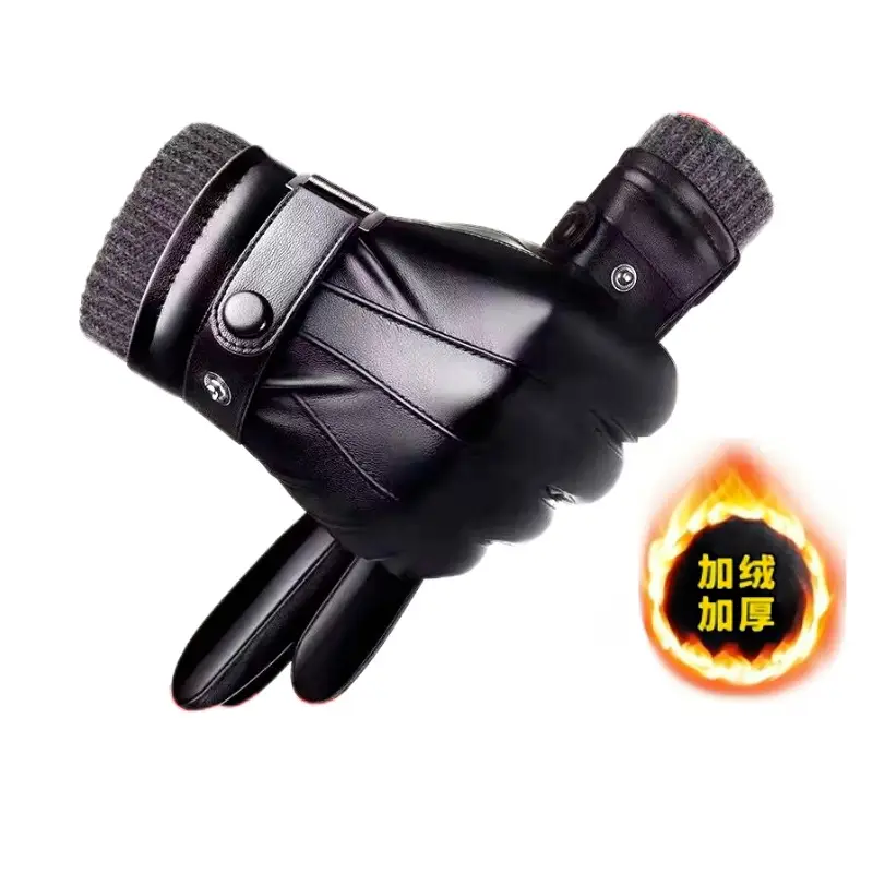 Warm Winter Cycling Gloves Men Women Black Flame Thickened - Image 6
