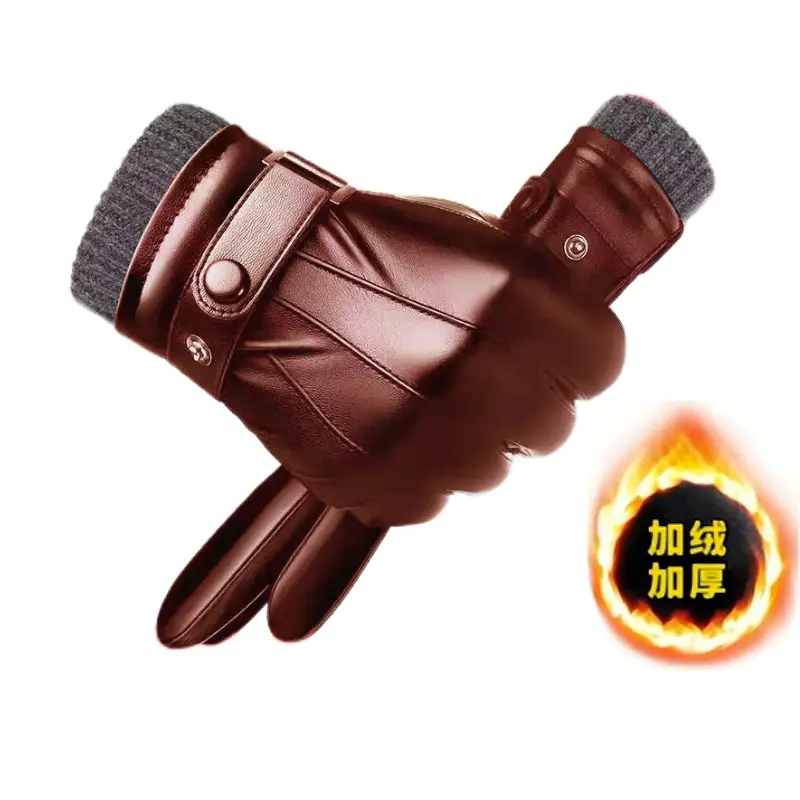 Warm Winter Cycling Gloves Men Women Black Flame Thickened - Image 7
