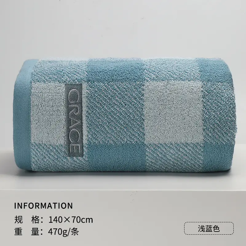 Gray 470g Cotton Bath Towel with Logo - Image 2