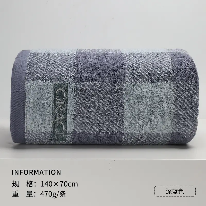 Gray 470g Cotton Bath Towel with Logo - Image 3