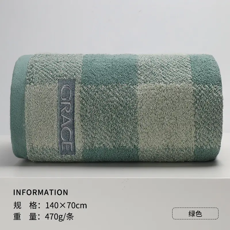 Gray 470g Cotton Bath Towel with Logo - Image 5
