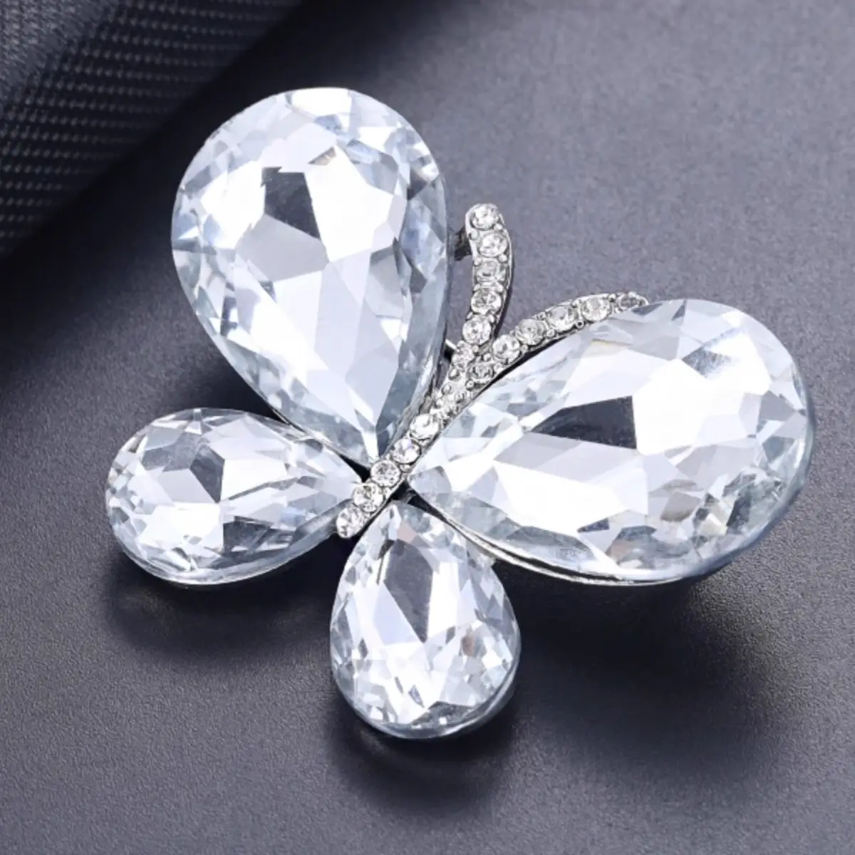 Blue Crystal Butterfly Brooch for Women - Image 7