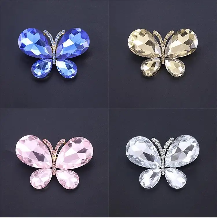 Blue Crystal Butterfly Brooch for Women — feature 1