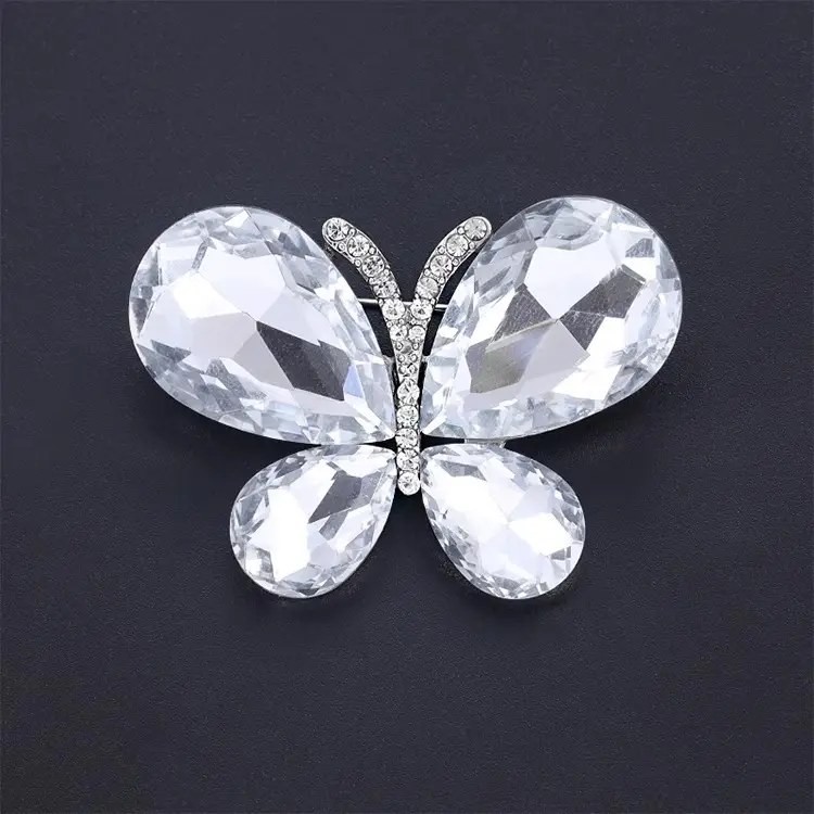 Blue Crystal Butterfly Brooch for Women — feature 7