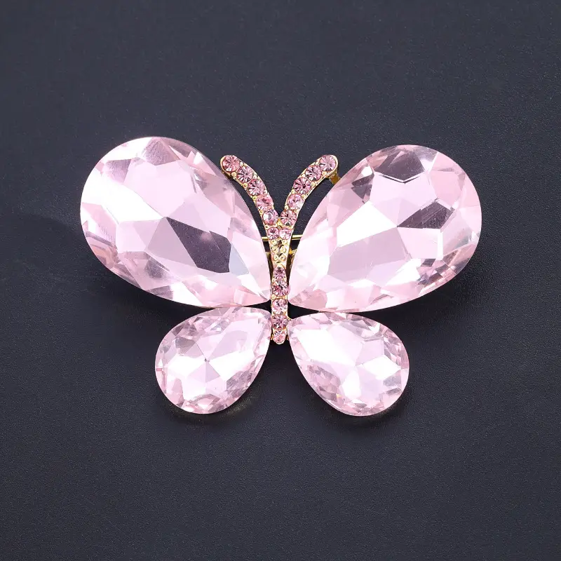 Blue Crystal Butterfly Brooch for Women - Image 2