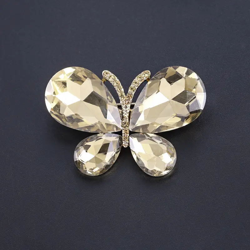 Blue Crystal Butterfly Brooch for Women - Image 4