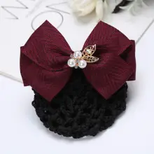 Black Bow Hairpin for Women with Net Bag — feature 21