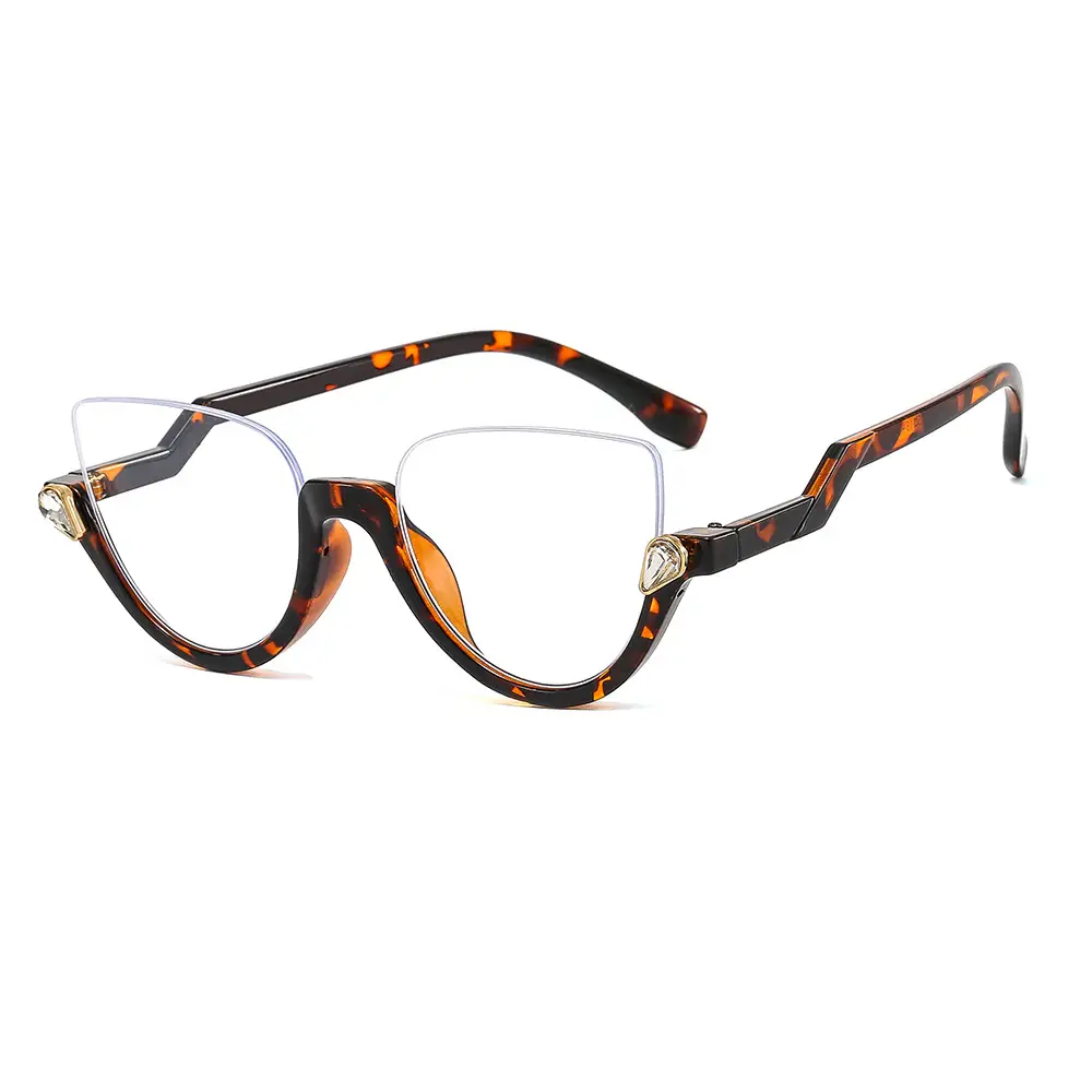 2022 Cat Eye Silk Glasses Yellow Diamond Embedded - Image 3