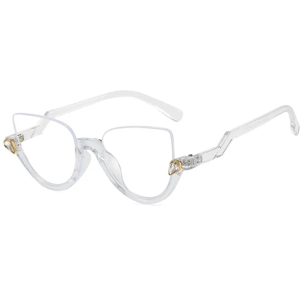 2022 Cat Eye Silk Glasses Yellow Diamond Embedded - Image 7
