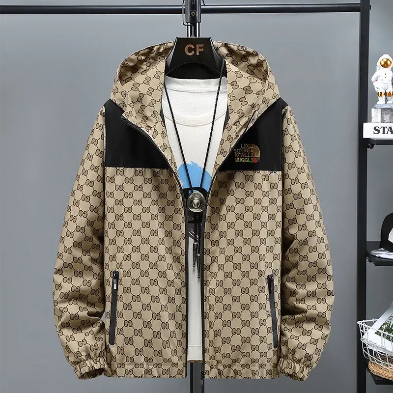 Green Patterned Hooded Jacket for Boys & Men - Image 3