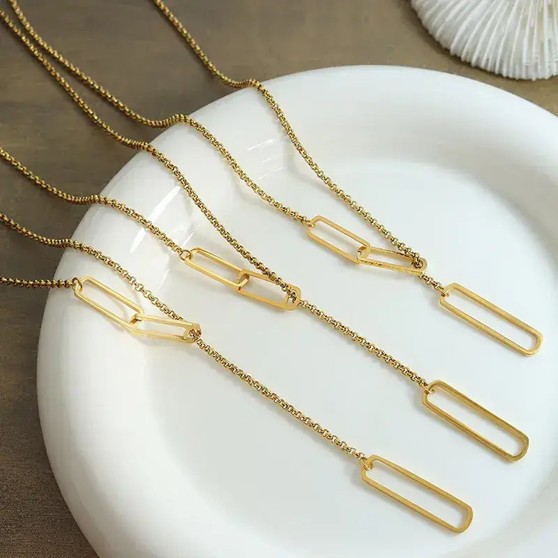 Gold Plated Women's Tassel Necklace for Winter Autumn - Image 5