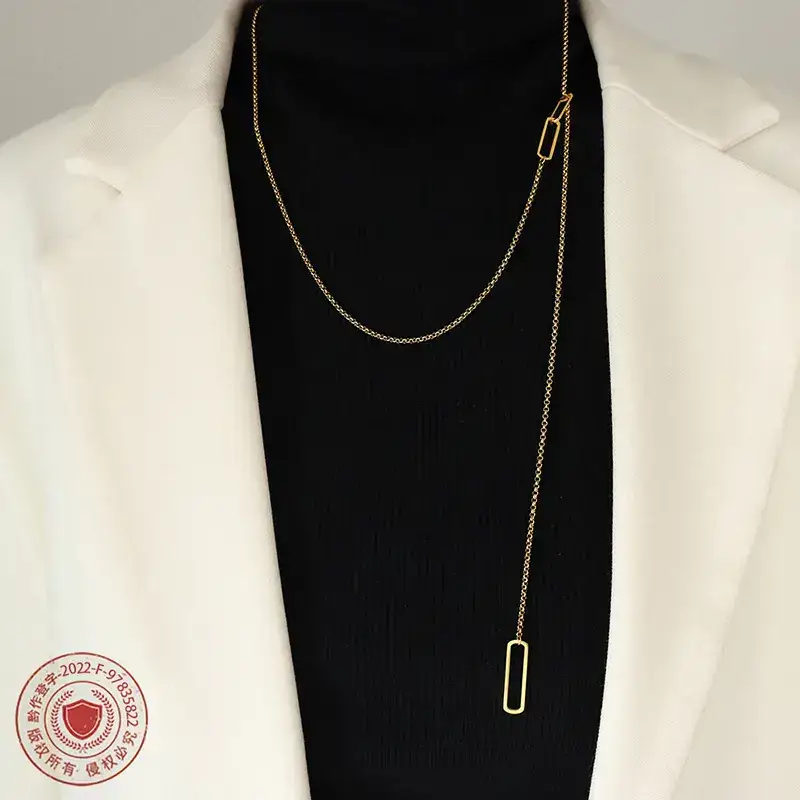 Gold Plated Women's Tassel Necklace for Winter Autumn - Image 6