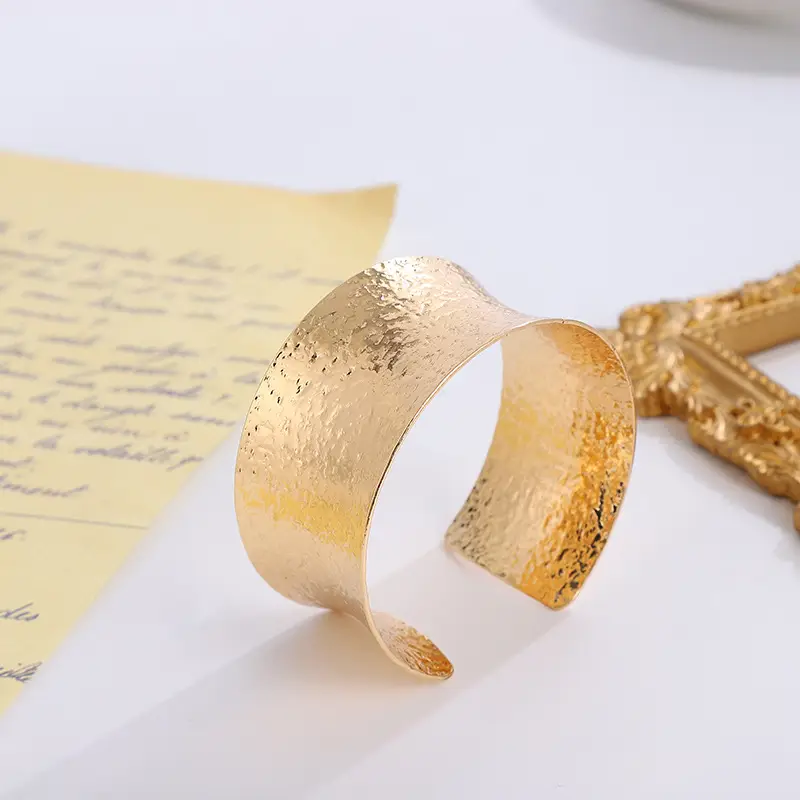 Copper Plated Wide Open Bracelet Real Gold Fashion Sweater - Image 2