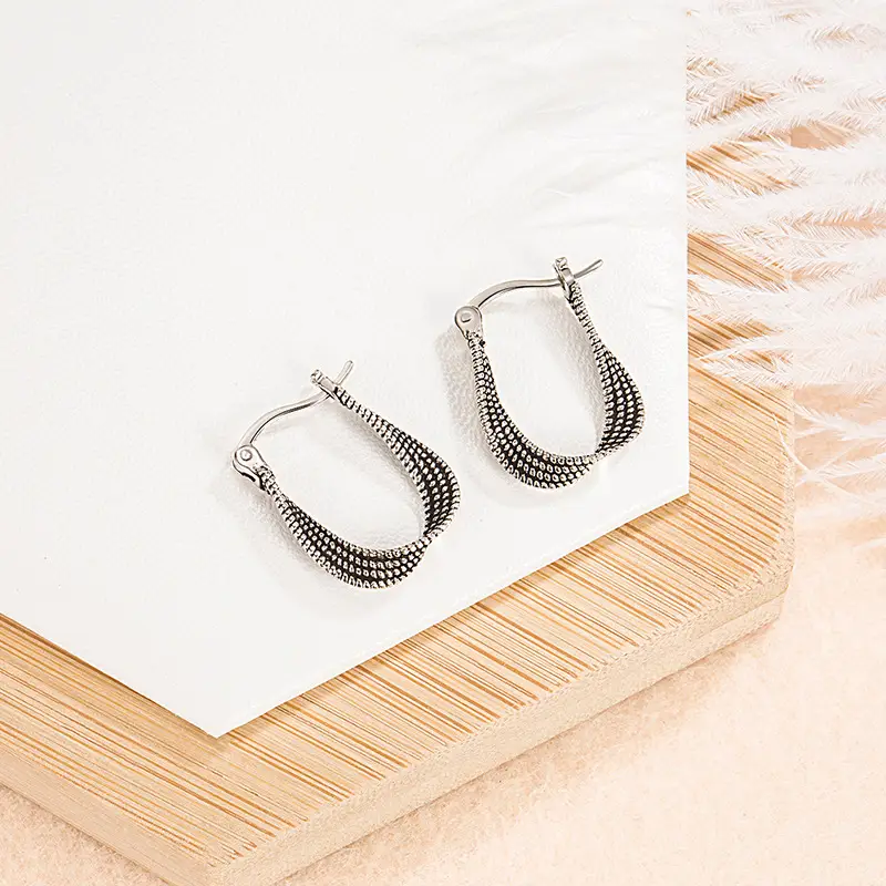 Twist Earrings Women Silver Vintage Niche 2022 - Image 5