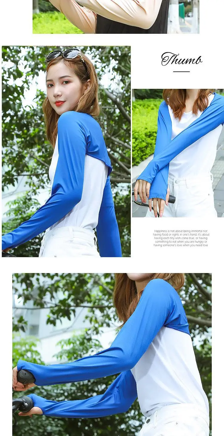 Summer Ice Silk Sunscreen Shawl Sleeves Black — feature 15