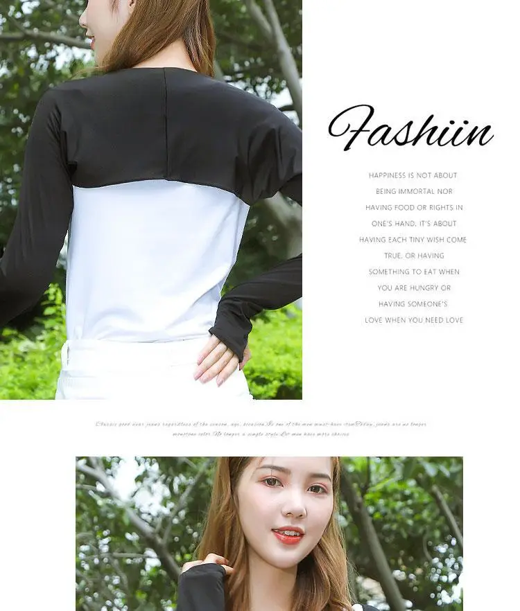 Summer Ice Silk Sunscreen Shawl Sleeves Black — feature 20